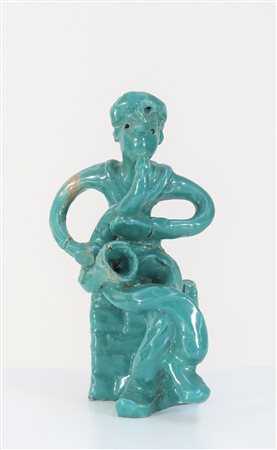 M.G.A. Scultura in ceramica Suonatore di sax, anni 50. -. Cm 10,00 x 20,00 x...