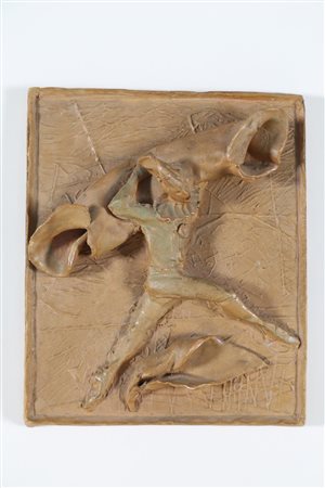 GATTI RICCARDO (1886 - 1972) Mattonella con scultura in bassorilievo,...