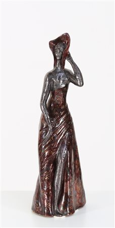 GIO PONTI E PIETRO MELANDRI Attrib. Dama in ceramica smaltata, per Pietro...