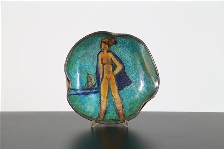 GATTI RICCARDO (1886 - 1972) Ciotola in ceramica con personaggio, anni 50 . ....