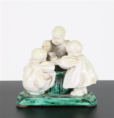 BACCARINI DOMENICO (1882 - 1907) Bambini in ceramica per Minardi, Faenza. ....
