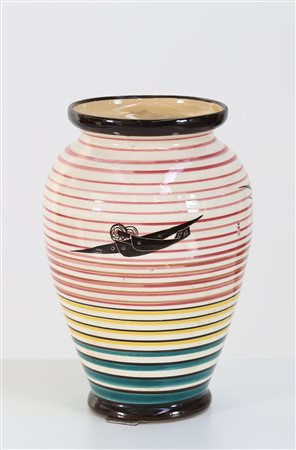 ROMETTI Vaso in ceramica con decoro futurista, Rometti Umbertide, anni 30. ....