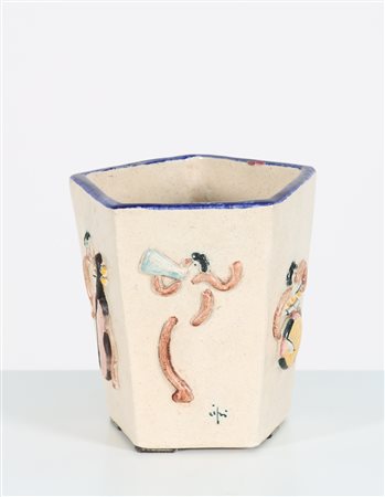 MUNARI BRUNO (1907 - 1998) Vaso in ceramica, M.G.A. per Motta anni 40. -. Cm...