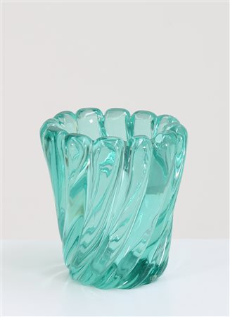 POLI FLAVIO Vaso a costoloni per Seguso vetri d'arte, anni 50. -. Cm 15,00 x...