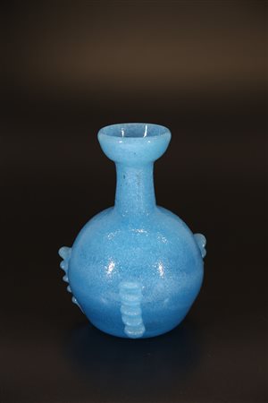 SEGUSO VETRI D'ARTE Vaso in vetro pulegoso con morise applicate, anni 40. -....