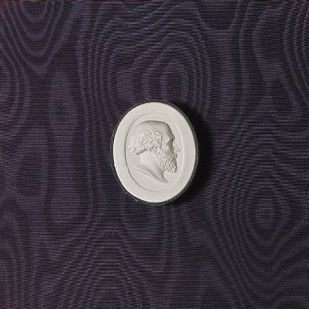 Arte del sec. XIX. Profilo in biscuit raffigurante Alcmeone di Crotone (cm...