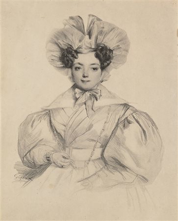 Jean Francois Gigoux (1806 - 1894) (attr.) &quot;Ritratto di giovane...