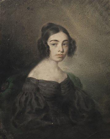 Fima indecifrata fine del sec. XIX &quot;Ritratto di gentildonna in abito...