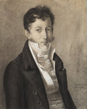 Auguste de Chalot (sec. XVIII/XIX) "Ritratto di gentiluomo 1805"...