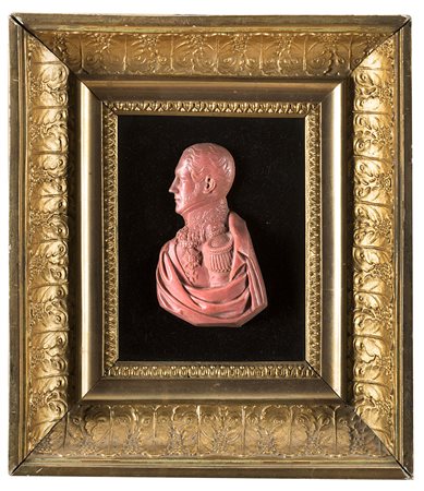 Carl Hettler (attivo tra 1818 e 1844) Profilo di regnante in cera (cm 10x6)...