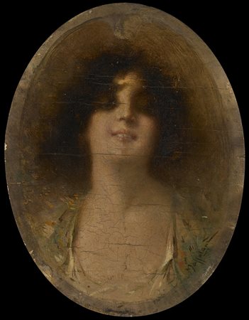 Bruto Mazzolani (Ferrara 1880 - Milano 1949) "Ritratto di giovane donna...