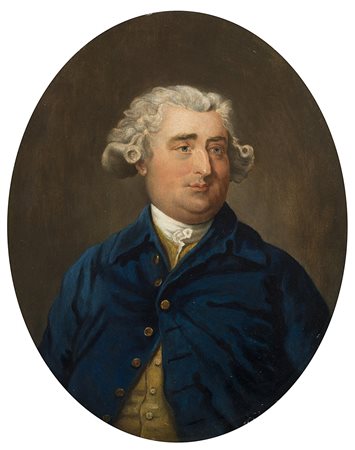 Scuola della fine del sec. XVIII "Ritratto di gentiluomo con giacca...