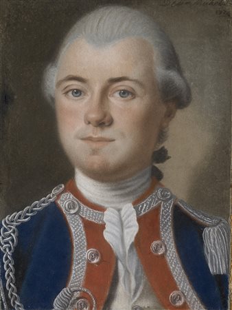 Firma indecifrata "Ritratto di Ufficiale di Cavalleria di Luigi XVI,...