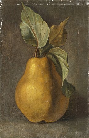 Scuola del sec. XIX "Pera" olio su tela (cm 20x13.5) in cornice in...