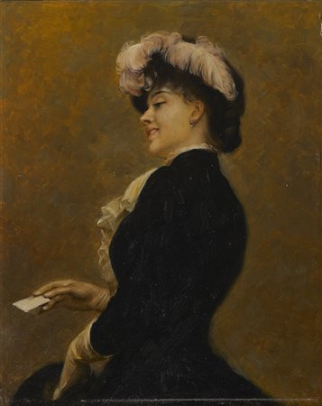 Maestro della seconda met&agrave; del sec. XIX "Ritratto di gentildonna...