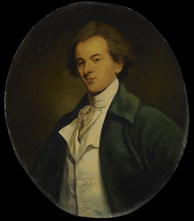 Scuola della fine del sec. XIX "Ritratto di gentiluomo con giacca...