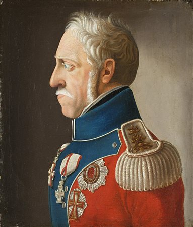 Scuola del sec. XIX "Ritratto di generale del Regno di Danimarca"...