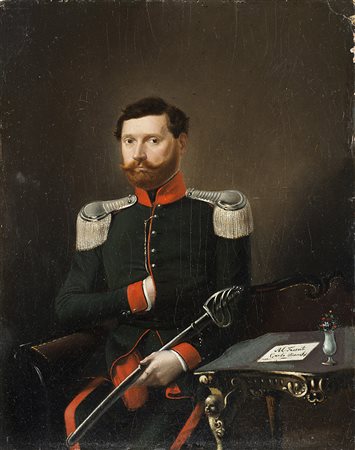 Luigi B(i)etti (sec. XIX) "Ritratto del Tenente di Fanteria del Regno...