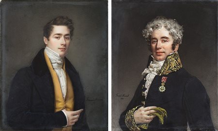 Ferrand Marcel (sec. XIX) "Ritratto di gentiluomo in gilet giallo"...