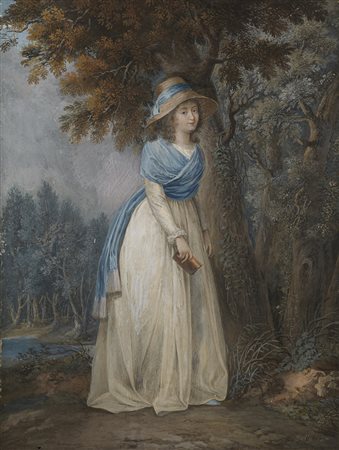 Cerchia di Louis Leopold Boilly (1761 - 1845) "Gentildonna nel...