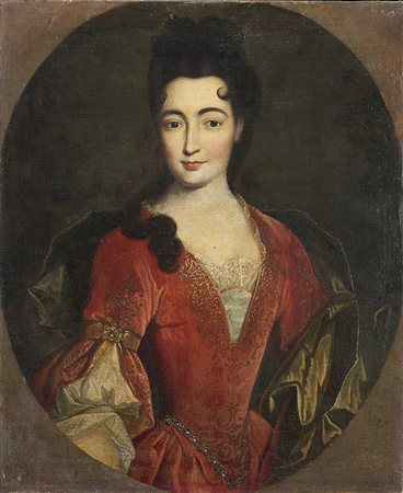 Scuola della fine del secolo XVIII "Ritratto di gentildonna in abito...