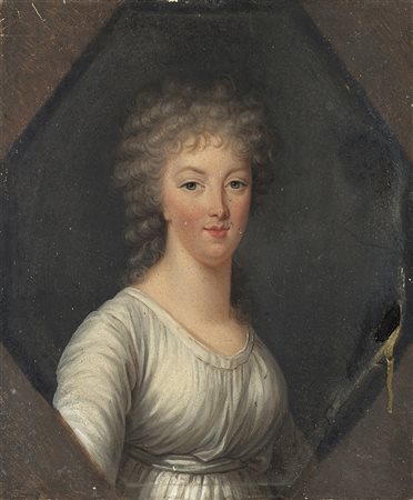 Scuola dell'inizio del sec. XIX "Ritratto di gentildonna in veste...