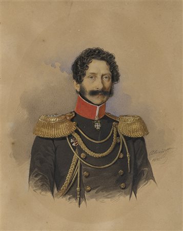 Nikolai Michailovich Alexejeff (1813 - 1880) "Ritratto di Alto Ufficiale...