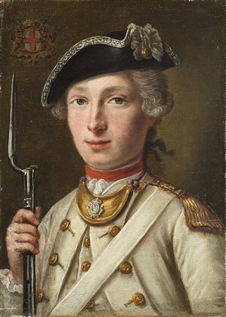Maestro della fine del sec. XVIII "Ritratto di giovane ufficiale di...