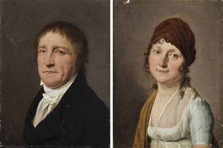 Henri Nicolas Van Gorp (Parigi 1756 - 1819) (attr.) "Ritratto di...