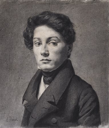 Edouard Vienot (Fontainebleau 1804 - 1884) "Ritratto di gentiluomo"...