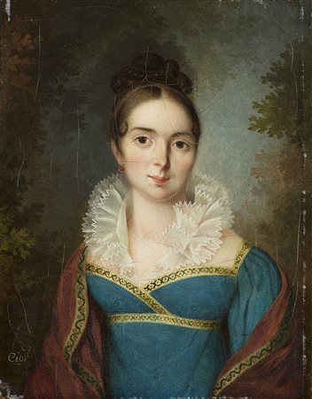 Pierre Charles Cior (Parigi 1769 - 1840) "Ritratto di gentildonna in...