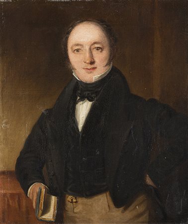 Scuola della fine del sec. XIX - inizio sec. XX "Ritratto di gentiluomo...