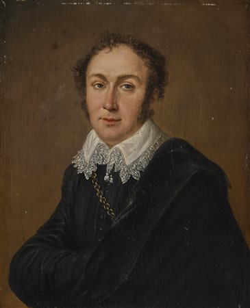 Maestro del sec. XIX "Ritratto del dottor Mase" olio su tavoletta...