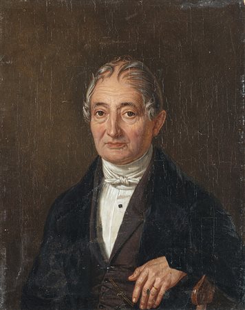 Scuola degli inizi del sec. XIX "Ritratto di gentiluomo" olio su...