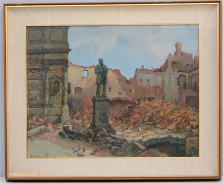 Achille Jemoli (Lecco 1878 - Milano 1960) "Meditazioni postume (Piazza San...