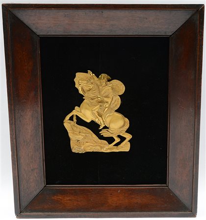 Rilievo in bronzo dorato al mercurio, raffigurante Napoleone al passaggio...