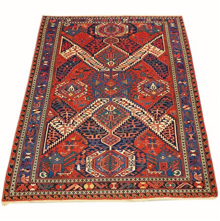 [Tappeti] Tappeto Sumak, Caucaso, inizio sec. XX. Disegno a draghi in...