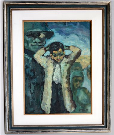 Cesare Filippi (FORLIMPOPOLI 1924 - RIMINI 2010) "La resistenza" olio su tela...