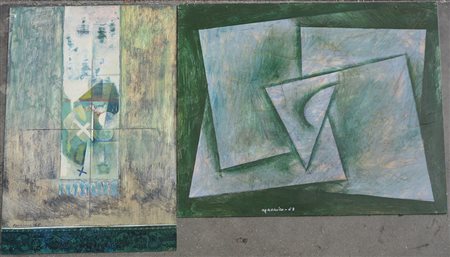 Felice Canonico (Messina 1922 - Milano 1996) "Senza titolo" coppia di due...