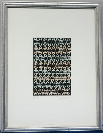 Giuseppe Capogrossi (Roma 1900 - 1972) "Senza titolo" litografia n. 48/75 (cm...