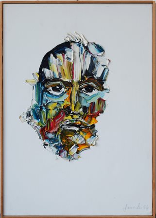 Vittorio Amadio "Maschera 7" 1994, olio su tela (cm 50x35) firmato e datato...