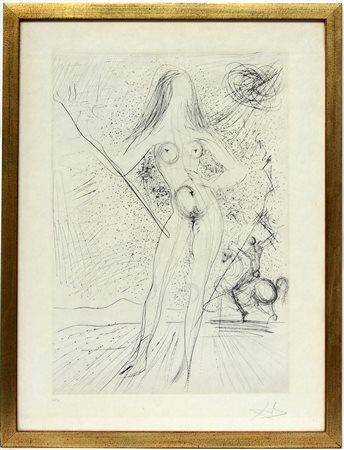 Salvador Dalì (Figueres 1904 - 1989) "Senza titolo" acquaforte (lastra cm...