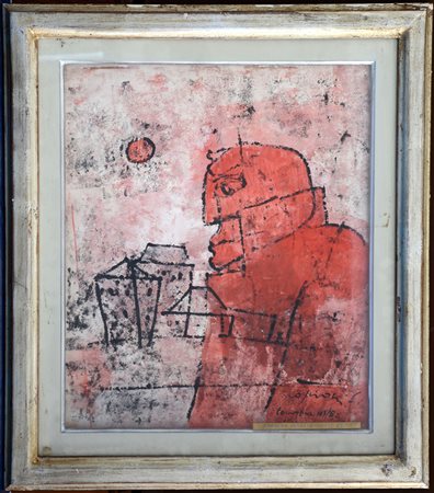 Franco Rognoni (Milano 1913 - 1999) "Notte di luna", tecnica mista su carta...