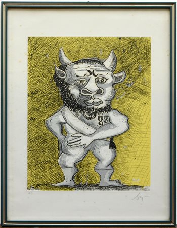 Enrico Baj (Milano 1924 - Vergiate 2003) "Minotaure Décoré" 1972, acquaforte...