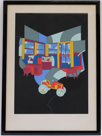 Ugo Nespolo (Mosso Santa Maria 1941) "Senza titolo" serigrafia – prova...