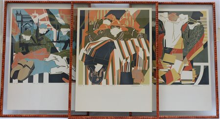 Firma indecifrata, lotto composto da tre serigrafie sul Golpe Cileno (cm...