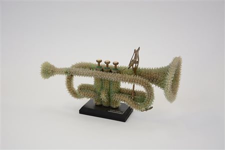 Vittorio Valente (Asti 1954) "Derma cornetta" 1995, silicone trasparente su...