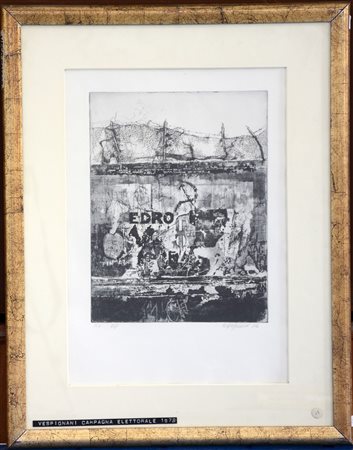 Lorenzo Vespignani (Roma 1924 - 2001) "Campagna elettorale", 1972,...