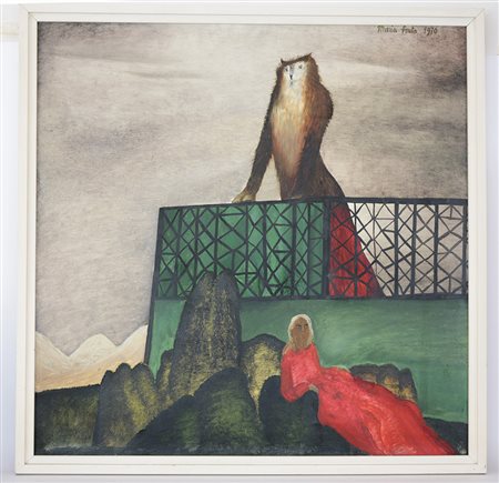 Anto Maria (1936 - 2007) “Il balcone” 1970 Olio su tela, (cm 100x100) firmato...
