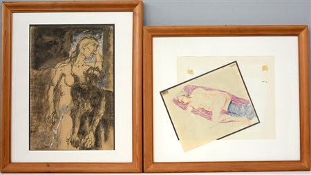 Cesco Dessanti (Rovigno 1926 - 1975) "Senza titolo" due tecniche miste su...